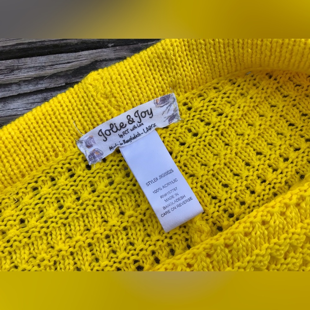 Ladies L JOLIE & JOY Yellow Crochet Pull On Shorts Scallop Ruffle Hem Shorts - Picture 4 of 8